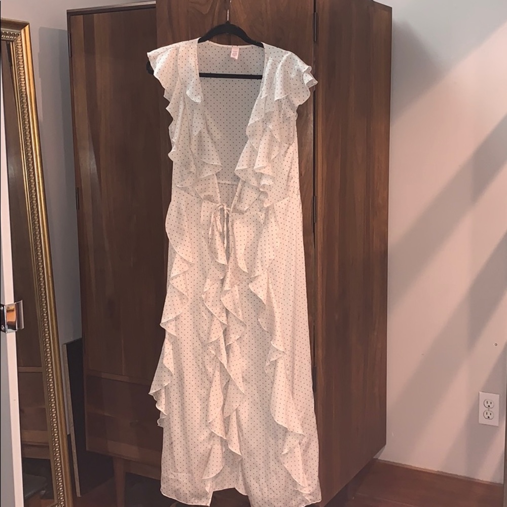 VS polka dot ruffled robe
